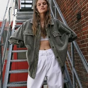 NWT Free People Ruby Jacket - Dirty Olive S